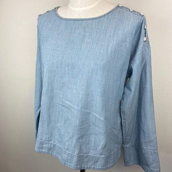 Madewell Denim Convertible Cold-Shoulder Top - Picture 2 of 6
